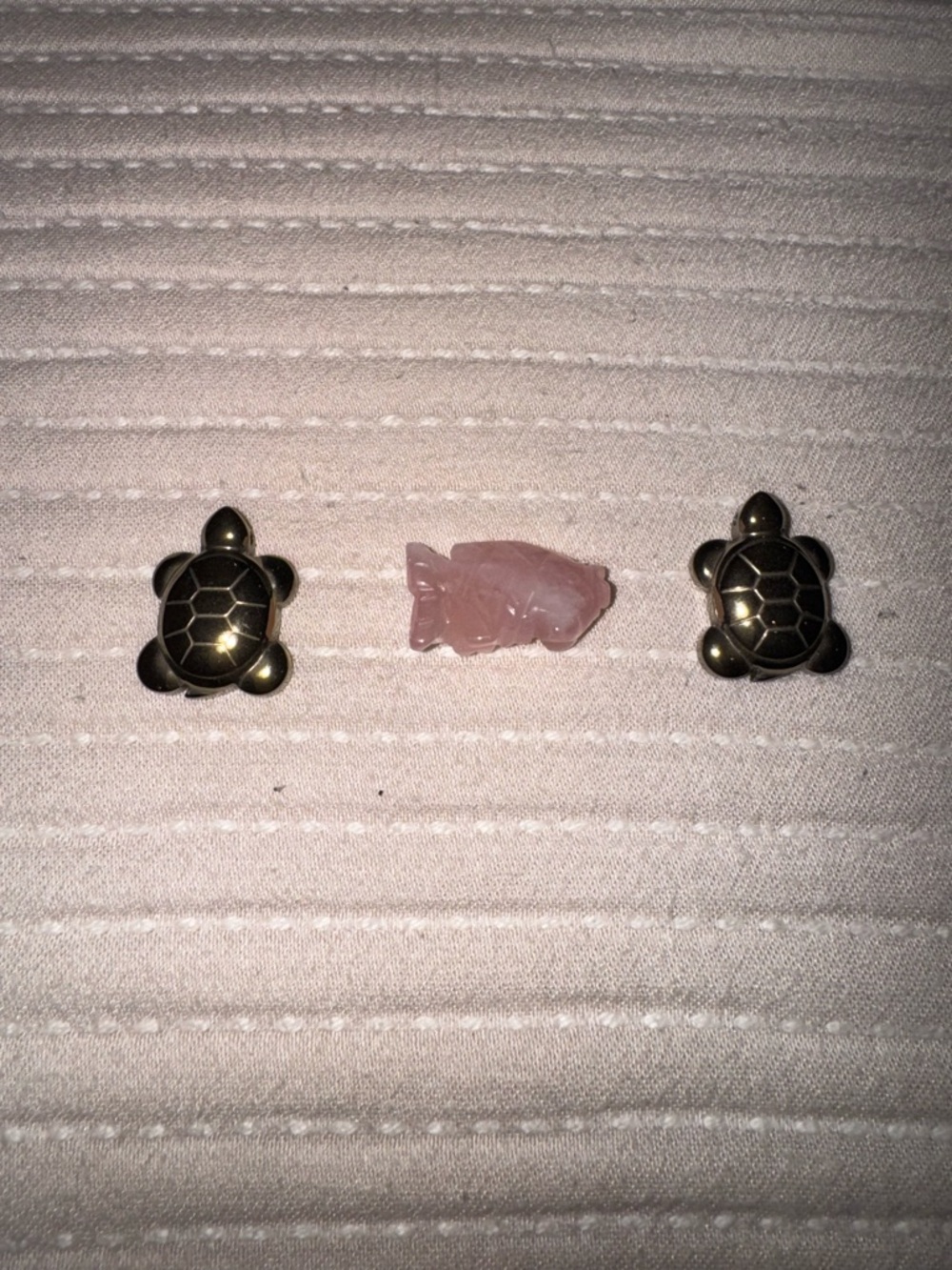 Pyrite Turtles and Rose Quartz Fish